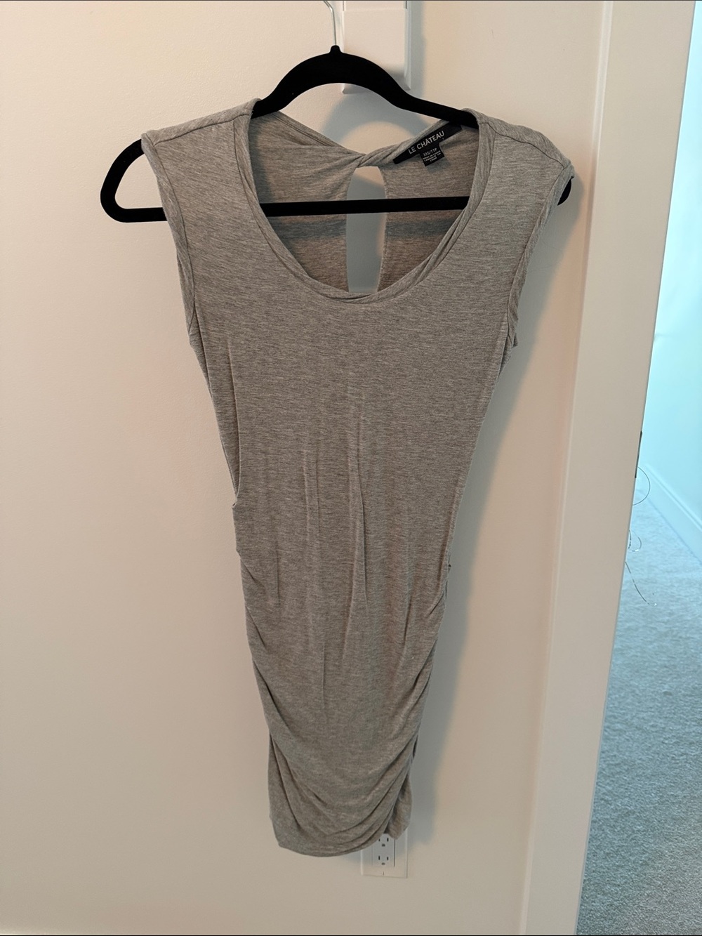 le château Grey Sleeveless Ruched Dress